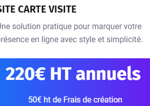 SITE CARTE VISITE Annuel + Frais de création