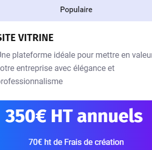 SITE VITRINE Annuel + Frais de création