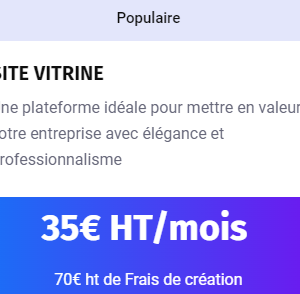 SITE VITRINE Mensuel + Frais de création