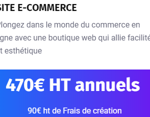 SITE E-COMMERCE Annuel + Frais de création